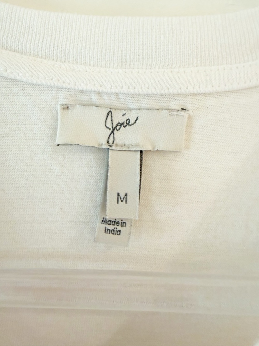 Joie Pearl Embellished Ruched White T-Shirt - Picture 2 of 5